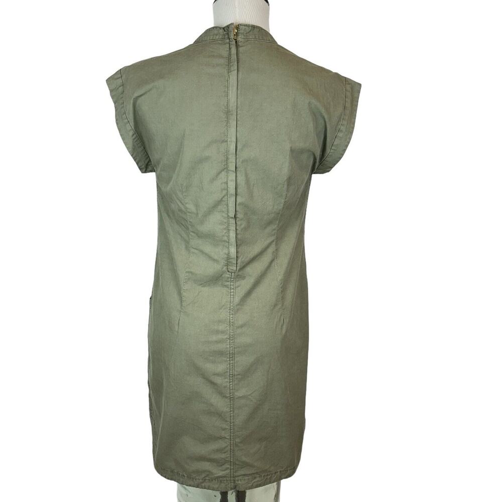 NWT J Crew Women’s Sz 2 Green Cap Sleeve‎ Cargo Shirt Dress. Pockets. Military - Picture 5 of 12